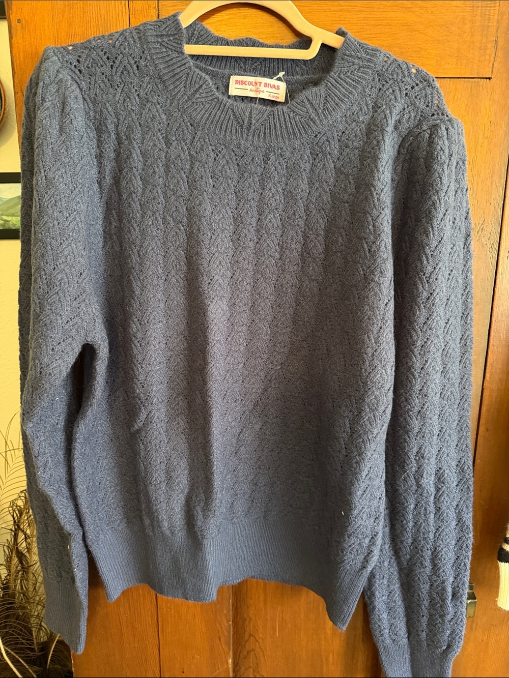 Discount Divas Navy Cable-Knit Crewneck Sweater